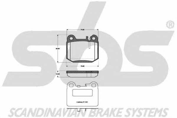 SBS 1501223350 Brake Pad Set, disc brake 1501223350