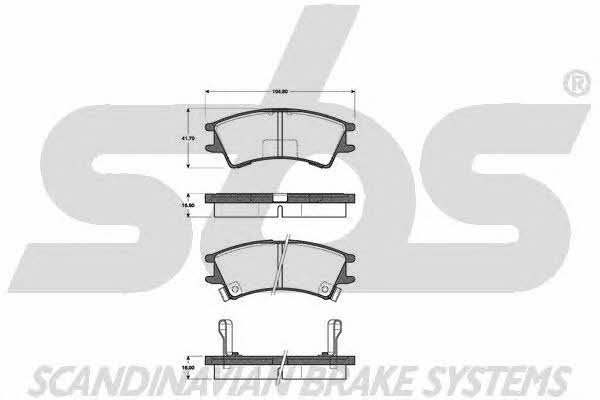 SBS 1501223408 Brake Pad Set, disc brake 1501223408