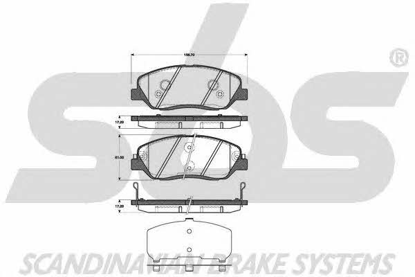 SBS 1501223427 Brake Pad Set, disc brake 1501223427