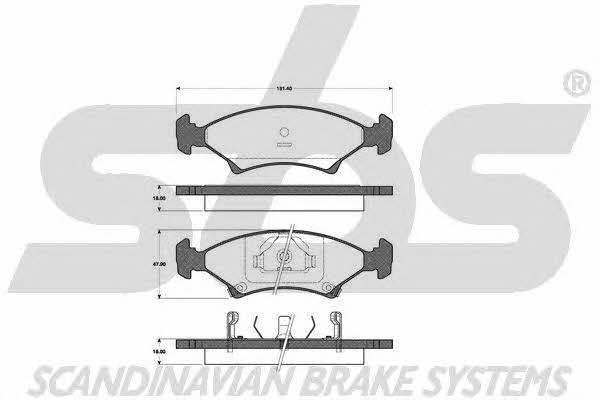 SBS 1501223501 Brake Pad Set, disc brake 1501223501