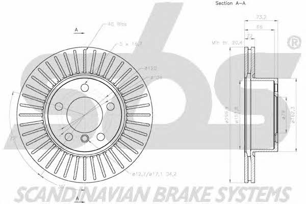 SBS 18152015101 Front brake disc ventilated 18152015101
