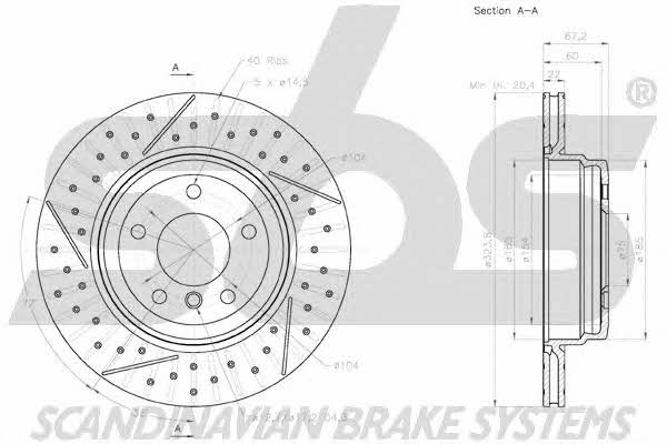 SBS 18152015106 Rear ventilated brake disc 18152015106