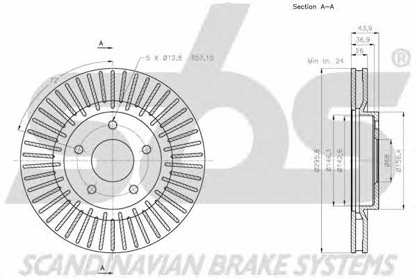 SBS 1815202272 Front brake disc ventilated 1815202272