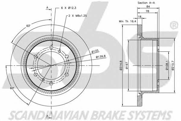 SBS 1815203022 Rear brake disc, non-ventilated 1815203022