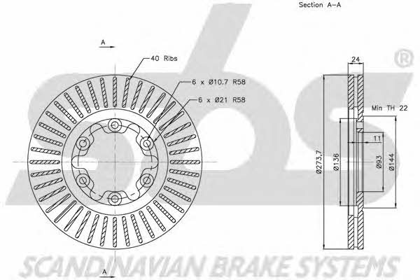 SBS 1815203256 Brake disc 1815203256