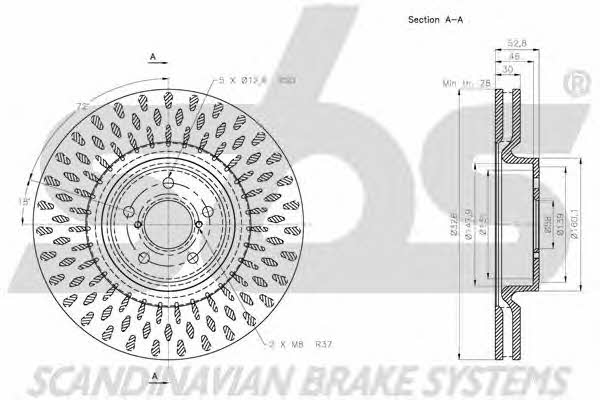 SBS 1815204417 Front brake disc ventilated 1815204417