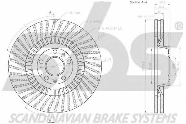 SBS 18152047125 Front brake disc ventilated 18152047125