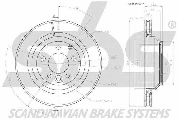 SBS 18152047138 Rear ventilated brake disc 18152047138