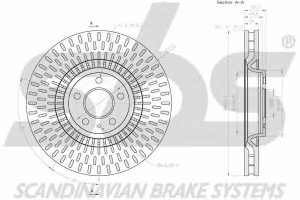 SBS 18152047155 Front brake disc ventilated 18152047155
