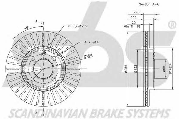 SBS 1815209934 Front brake disc ventilated 1815209934