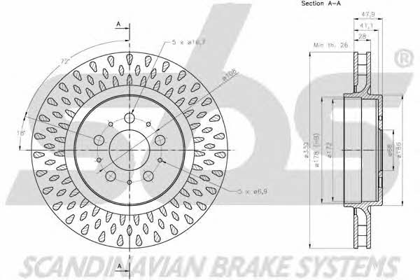 SBS 1815204867 Rear ventilated brake disc 1815204867