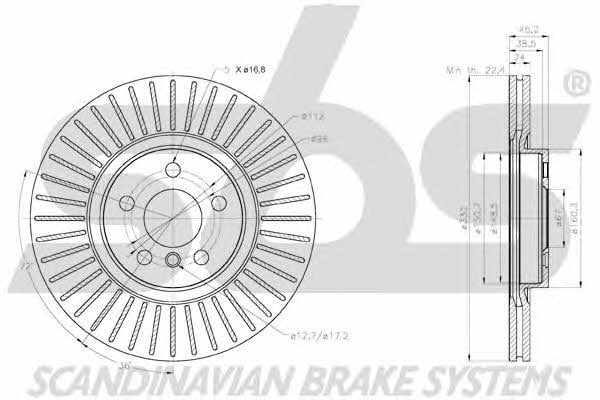 SBS 18152015115 Front brake disc ventilated 18152015115