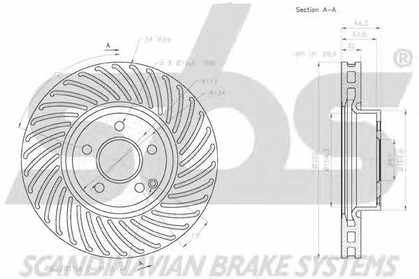 SBS 18152033103 Front brake disc ventilated 18152033103