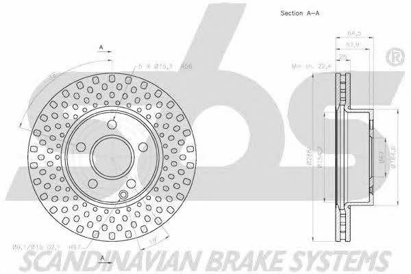 SBS 18152033106 Front brake disc ventilated 18152033106