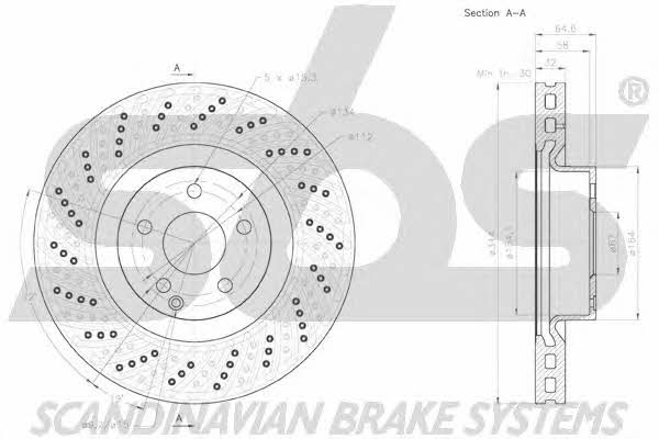 SBS 18152033108 Front brake disc ventilated 18152033108