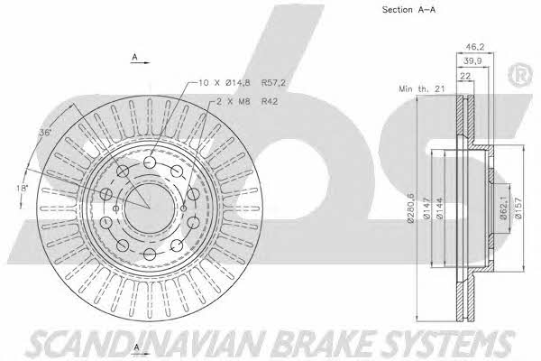 SBS 18152045113 Rear ventilated brake disc 18152045113