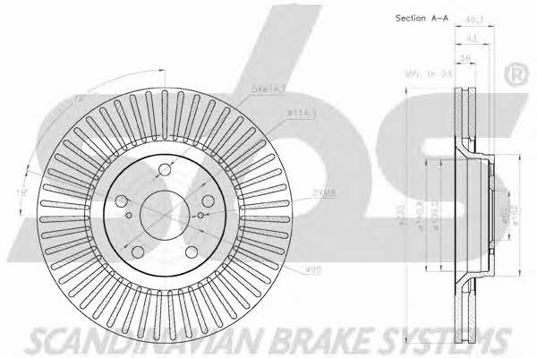 SBS 18152045129 Front brake disc ventilated 18152045129
