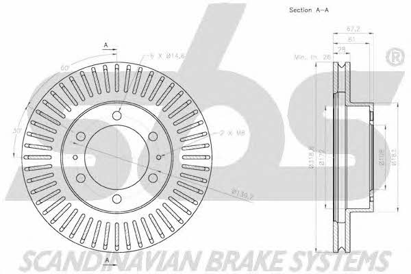 SBS 18152045145 Front brake disc ventilated 18152045145