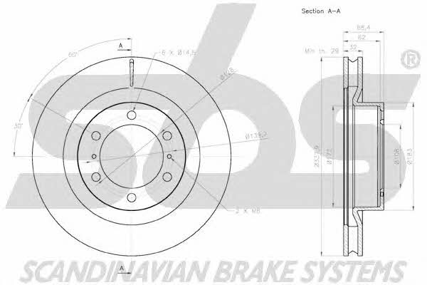 SBS 18152045150 Front brake disc ventilated 18152045150