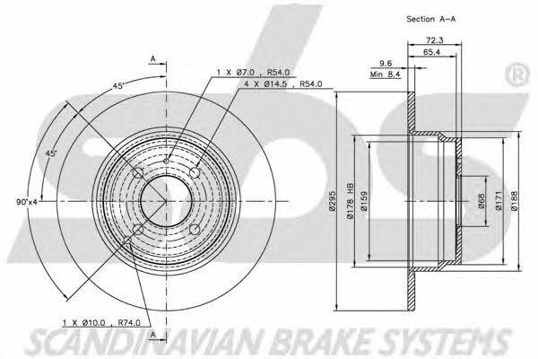 SBS 1815204830 Rear brake disc, non-ventilated 1815204830