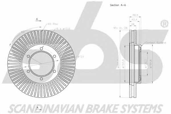SBS 18152045153 Front brake disc ventilated 18152045153