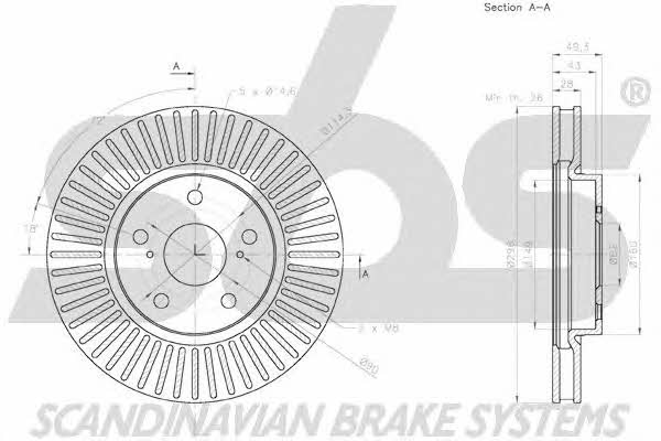 SBS 18152045167 Front brake disc ventilated 18152045167