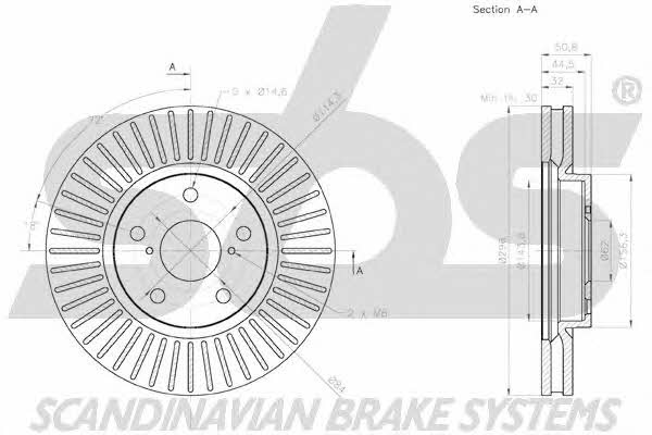 SBS 18152045169 Front brake disc ventilated 18152045169