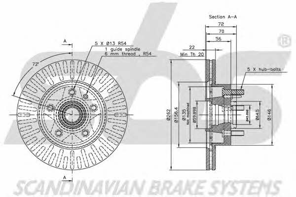 SBS 1815204812 Front brake disc ventilated 1815204812