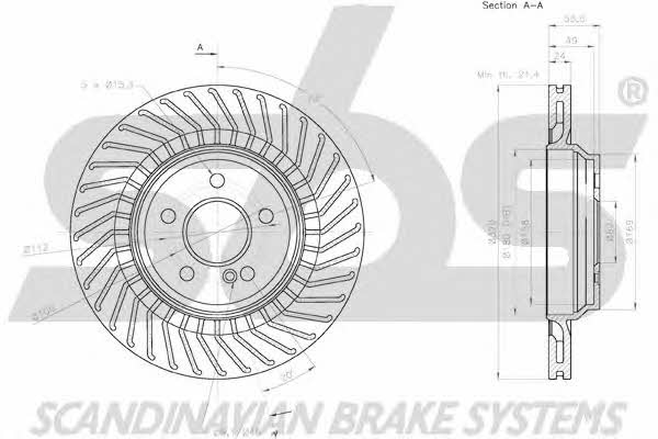 SBS 18152033120 Rear ventilated brake disc 18152033120