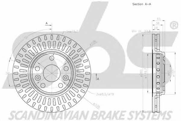 SBS 18152033122 Front brake disc ventilated 18152033122