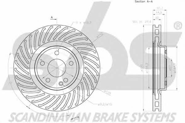 SBS 18152033123 Front brake disc ventilated 18152033123