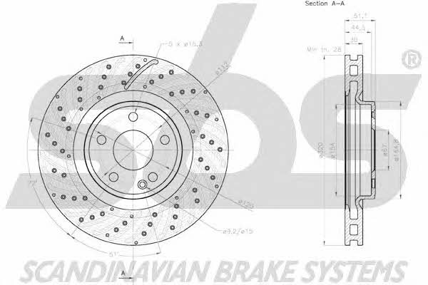 SBS 18152033124 Front brake disc ventilated 18152033124