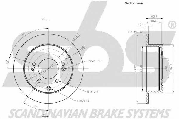 SBS 1815203531 Rear brake disc, non-ventilated 1815203531