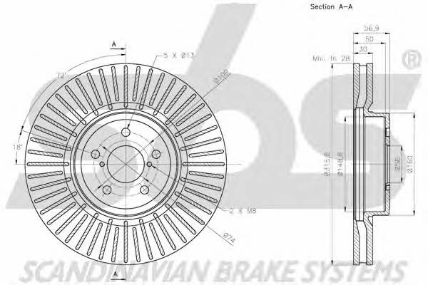 SBS 1815204419 Front brake disc ventilated 1815204419