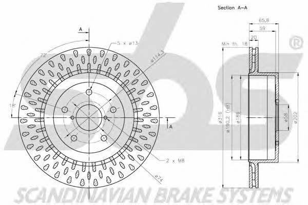 SBS 1815204424 Rear ventilated brake disc 1815204424