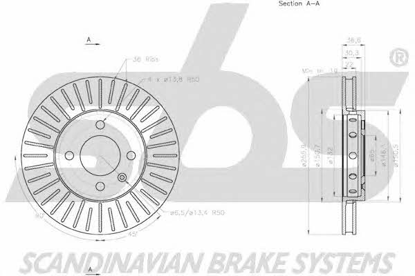 SBS 18152047157 Front brake disc ventilated 18152047157