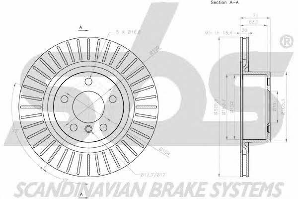 SBS 18152015105 Rear ventilated brake disc 18152015105