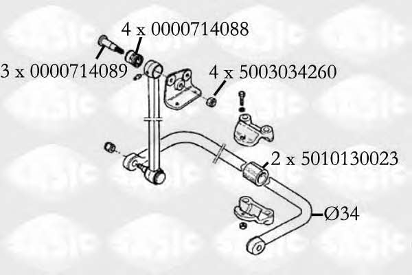 Sasic T251017 Stabilizer bar mounting kit T251017