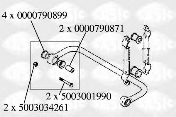 Sasic T251021 Stabilizer bar mounting kit T251021
