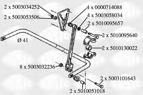 Sasic T251027 Stabilizer bar mounting kit T251027