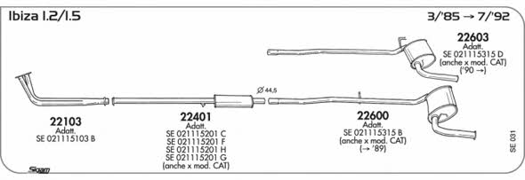 Sigam SE031 Exhaust system SE031