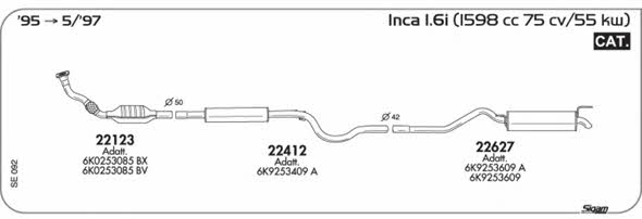 Sigam SE092 Exhaust system SE092