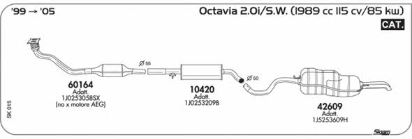 Sigam SK015 Exhaust system SK015