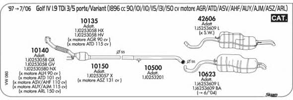 Sigam VW080 Exhaust system VW080