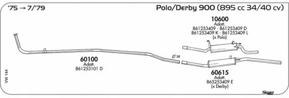 Sigam VW144 Exhaust system VW144
