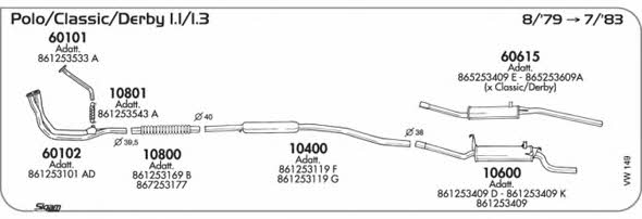 Sigam VW149 Exhaust system VW149