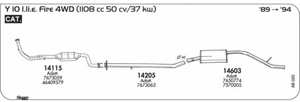 Sigam AB020 Exhaust system AB020