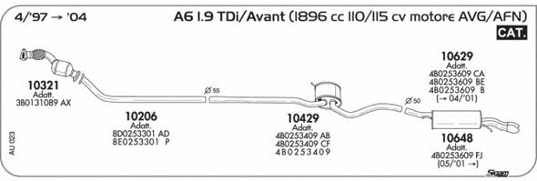 Sigam AU023 Exhaust system AU023