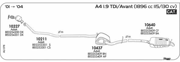 Sigam AU076 Exhaust system AU076