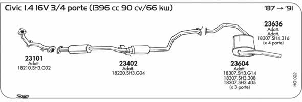 Sigam HO022 Exhaust system HO022